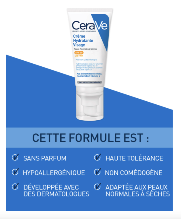 Cerave AM Facial Moisturizing Lotion SPF50 with Hyaluronic Acid 50Ml